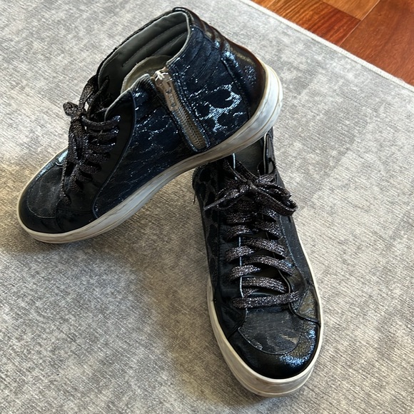 P448 skate high top sneakers - Black Leopard - Picture 2 of 5